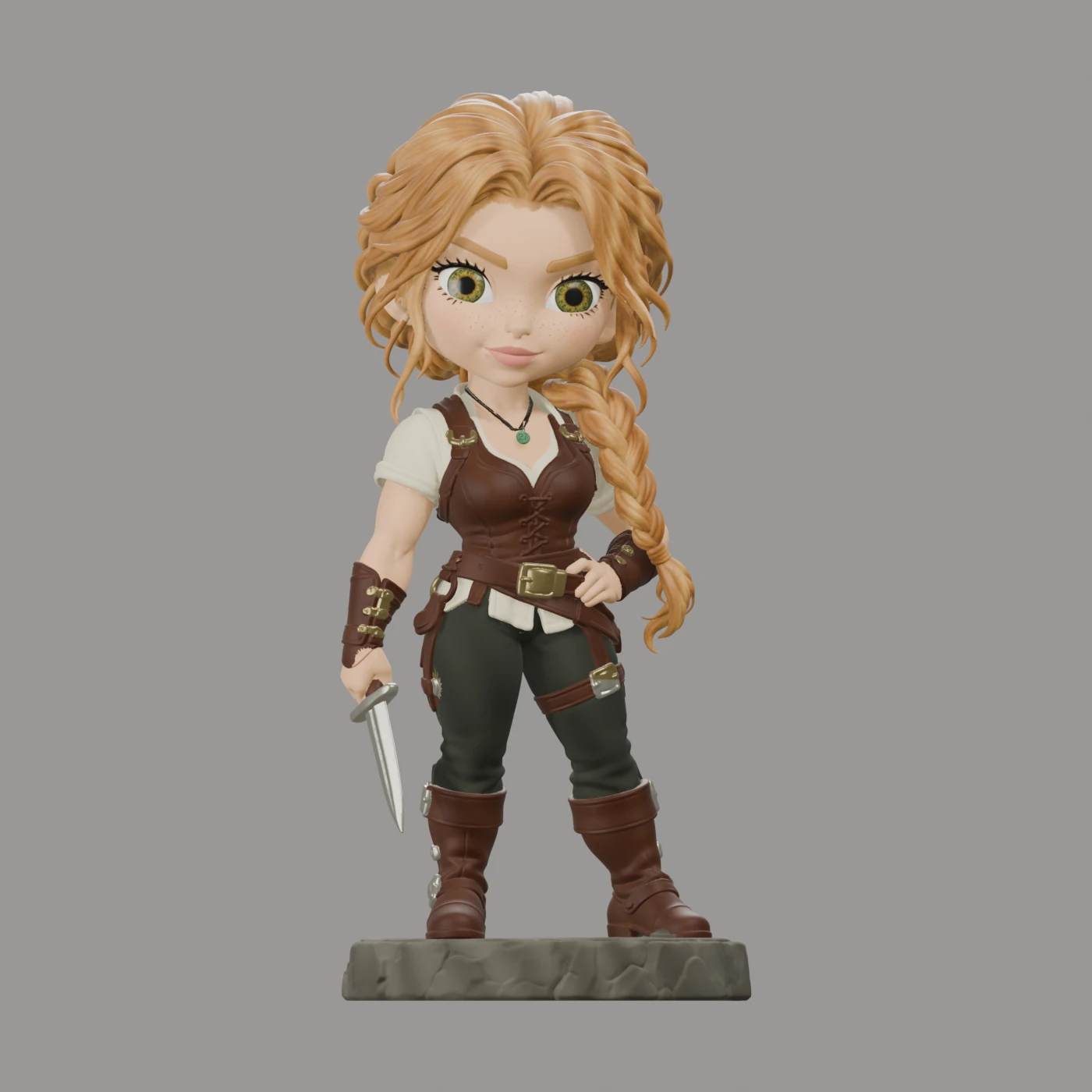 Althea Zoltaire · Chibi mit Zopf · Ansicht 1