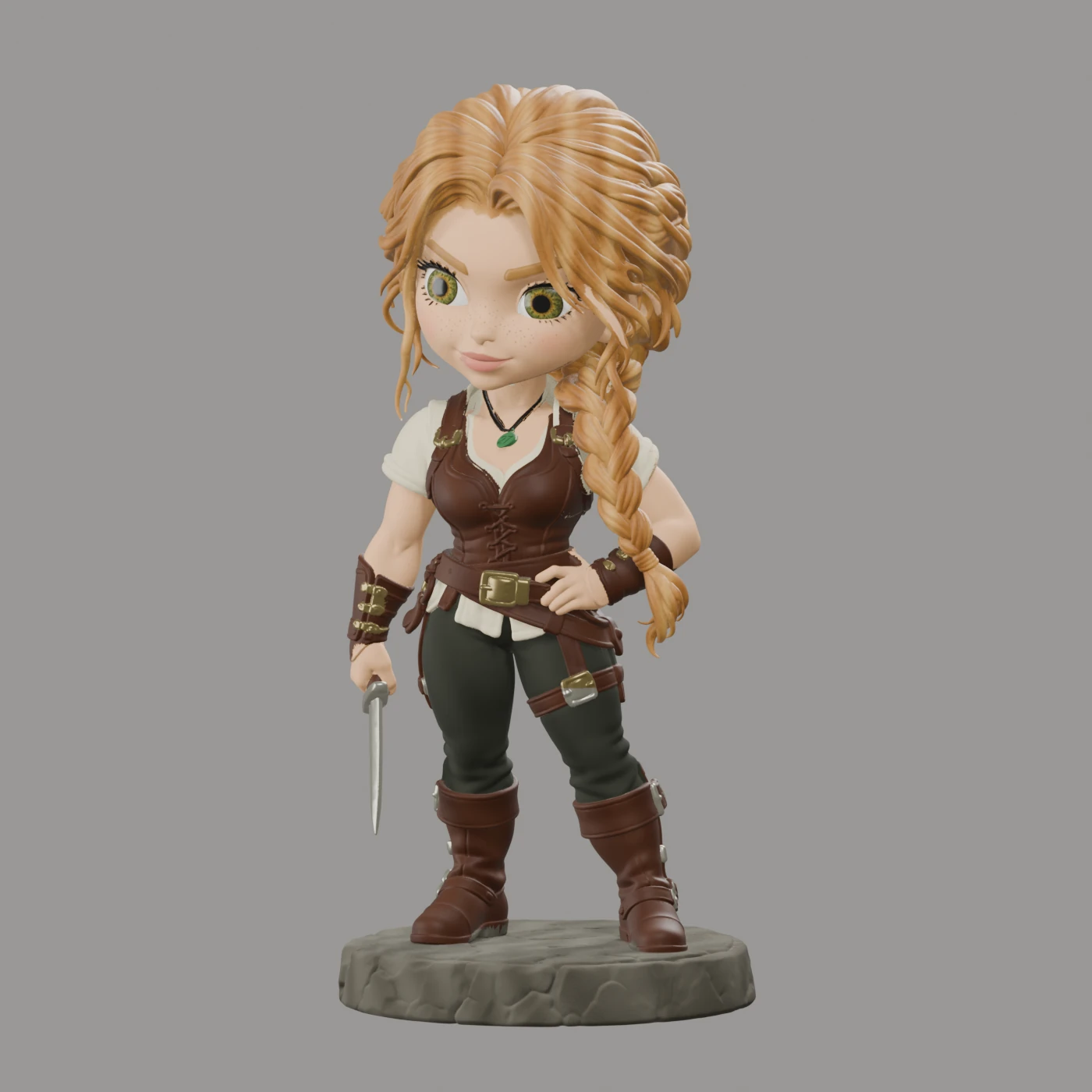 Althea Zoltaire · Chibi mit Zopf · Ansicht 2