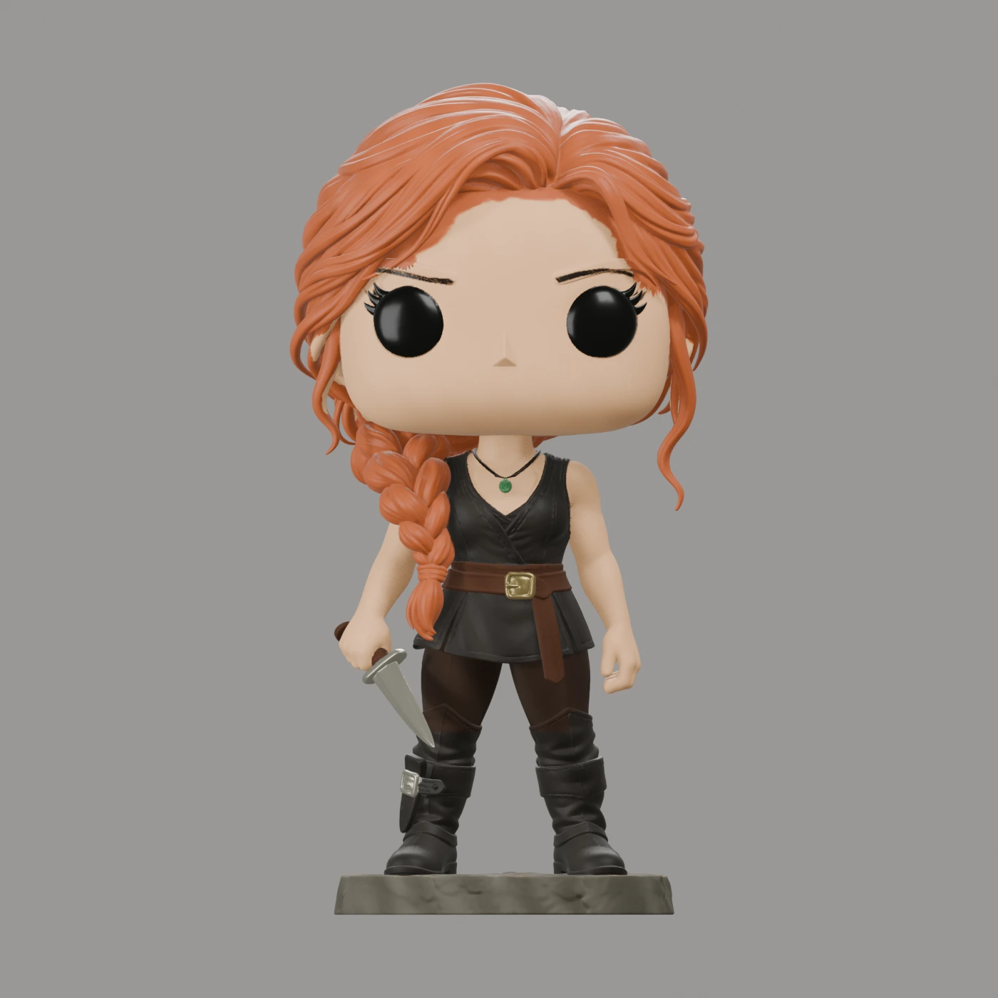 Althea Zoltaire · Figurine de style Funko · Aperçu en couleur du modèle 3D · vue 1