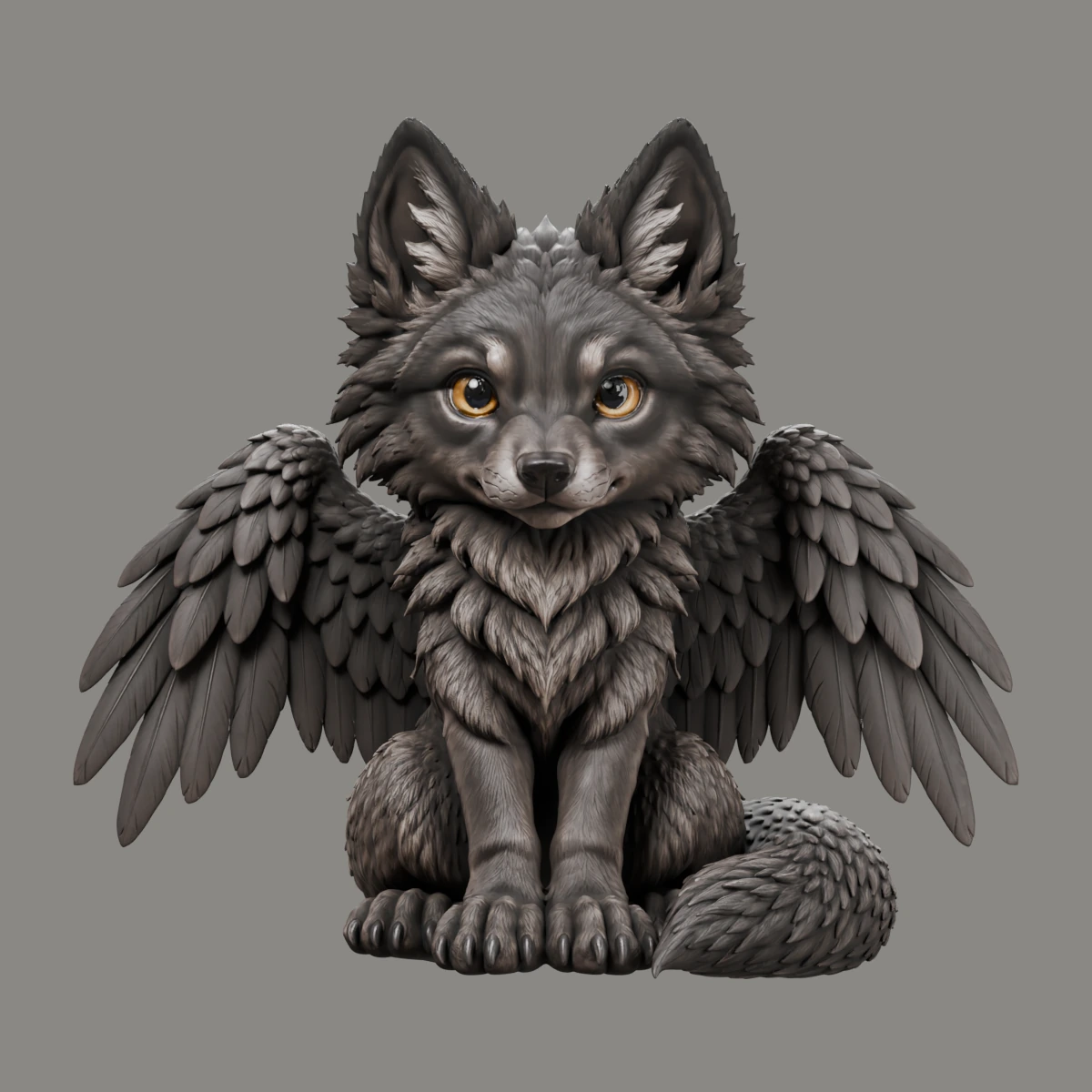 Amaris · Geflügelter Wolfswelpe · Ansicht 1