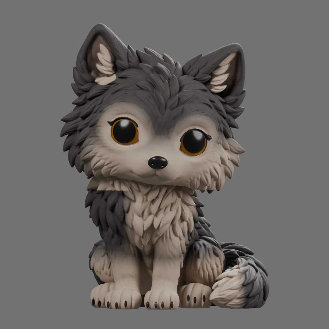 Andras · Sitzender Wolf · Ansicht 1