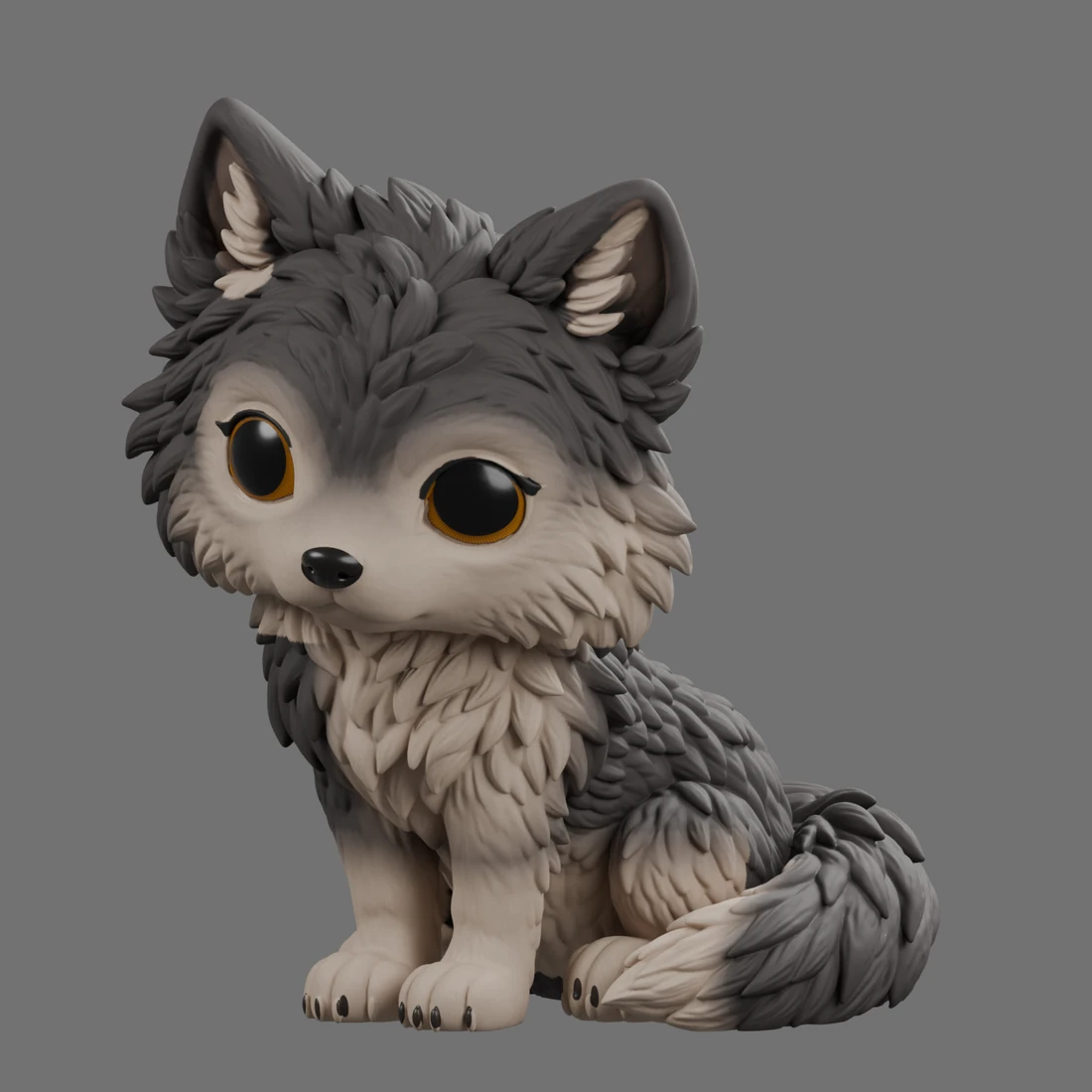 Andras · Sitzender Wolf · Ansicht 2