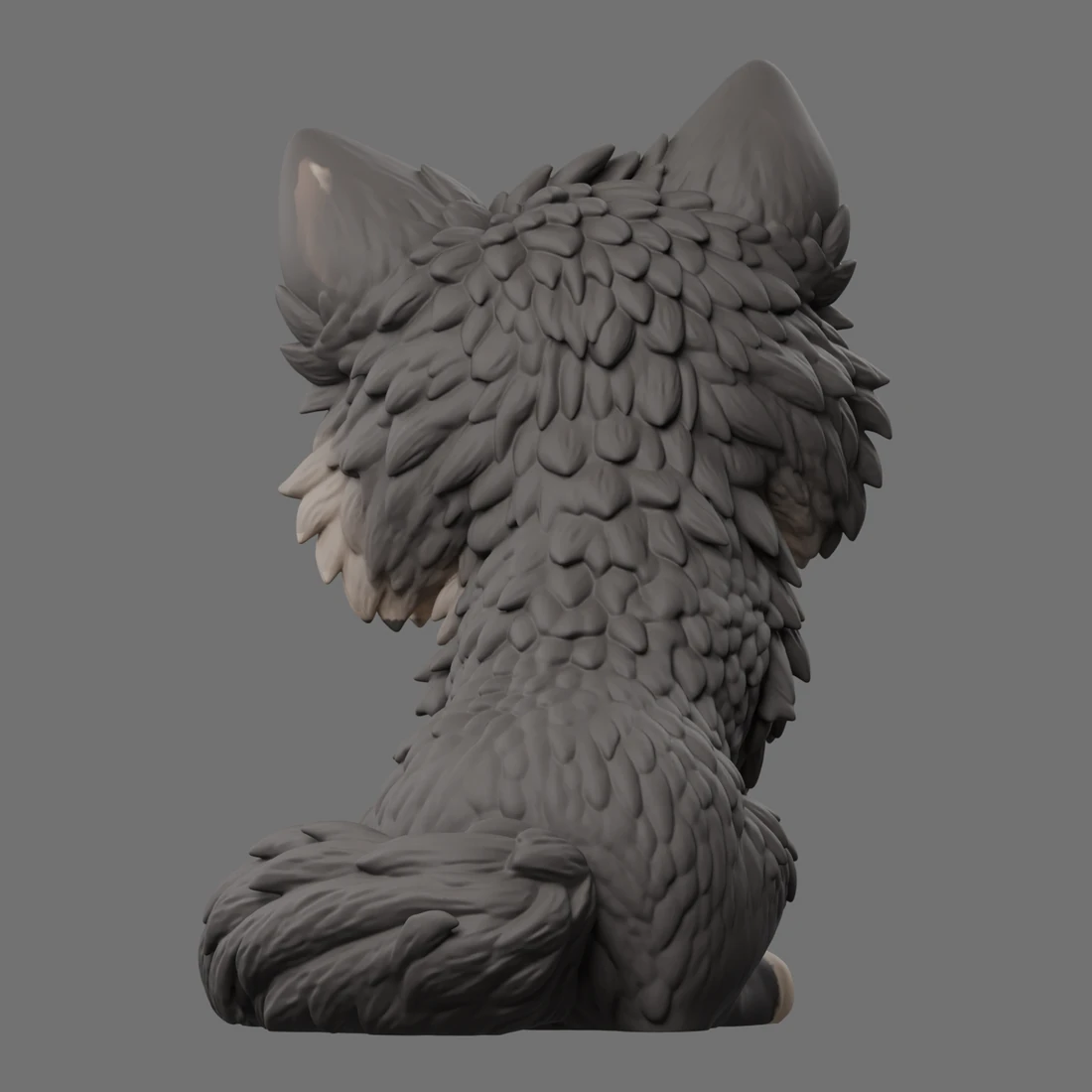 Andras · Sitzender Wolf · Ansicht 3