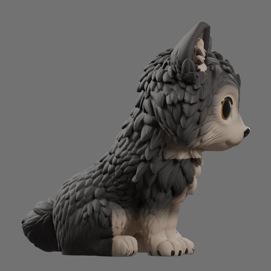 Andras · Sitzender Wolf · Ansicht 4