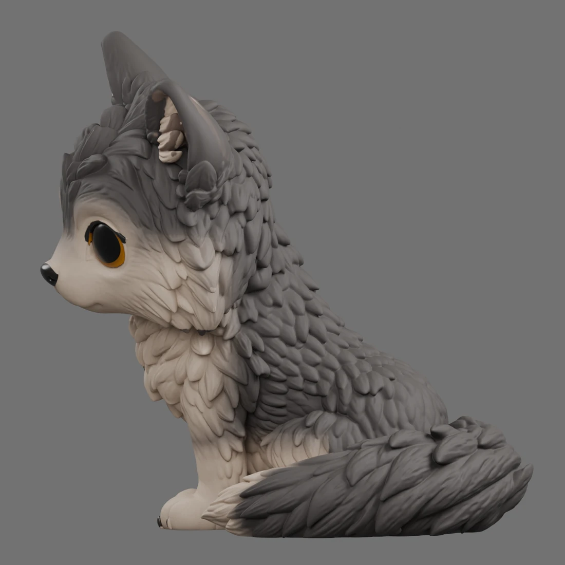 Andras · Sitzender Wolf · Ansicht 5
