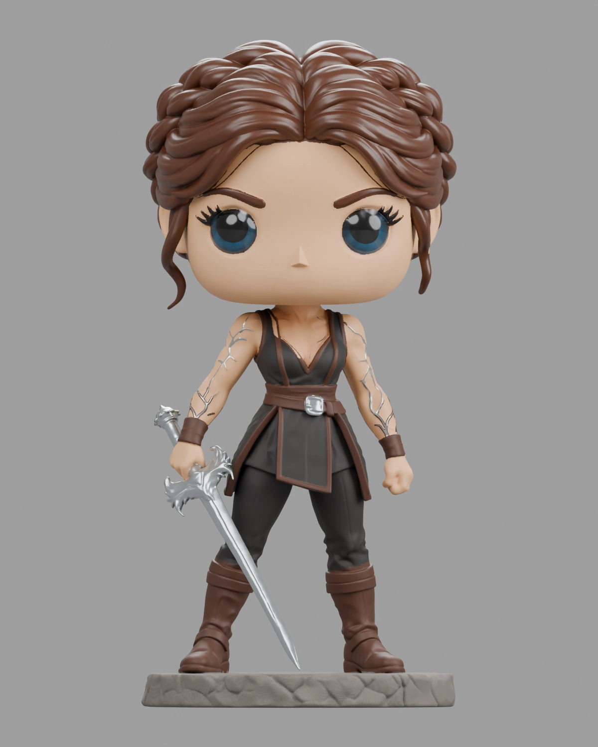Aris · estilo Funko · Pré-visualização a cores do modelo 3D · vista 1