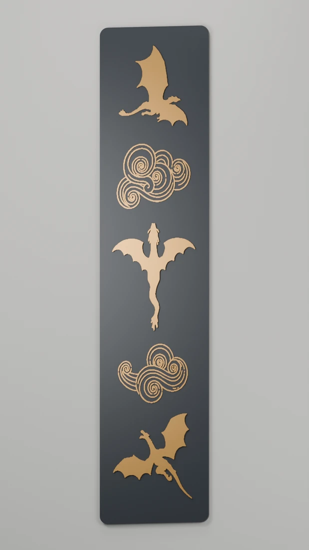 Drachen · Zwei beidseitige Lesezeichen · Ansicht 3