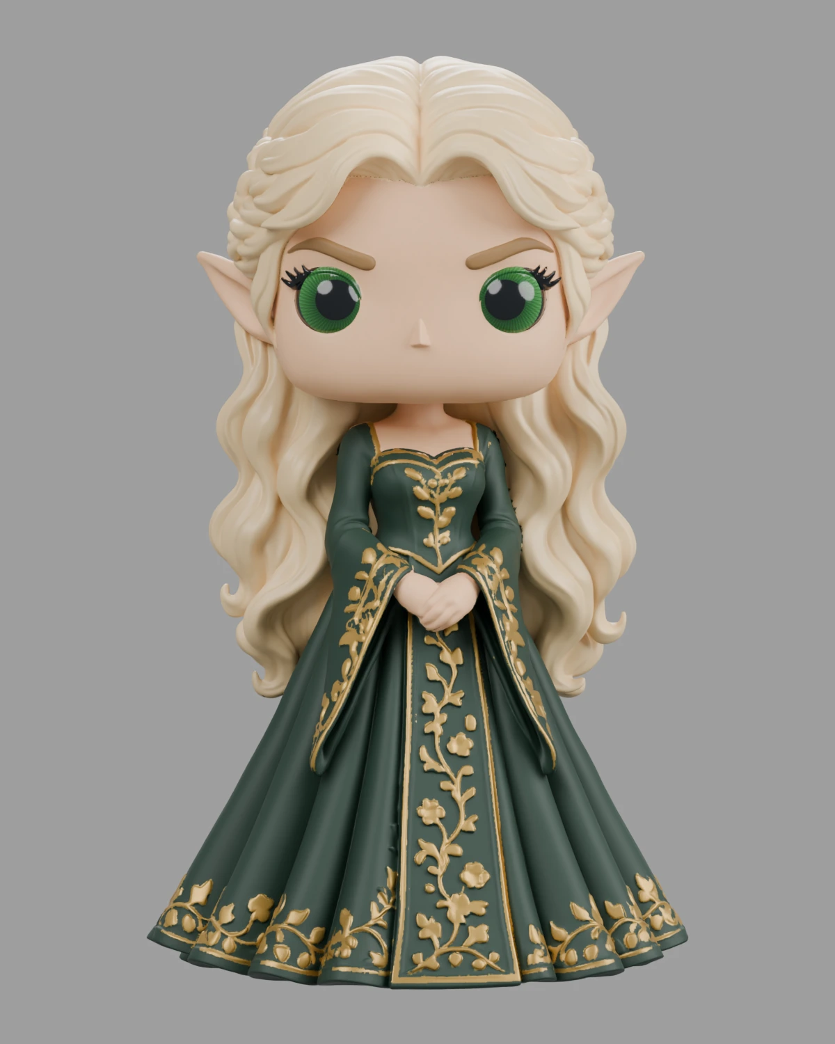 Everlayne · Grün-goldenes Kleid · Ansicht 1