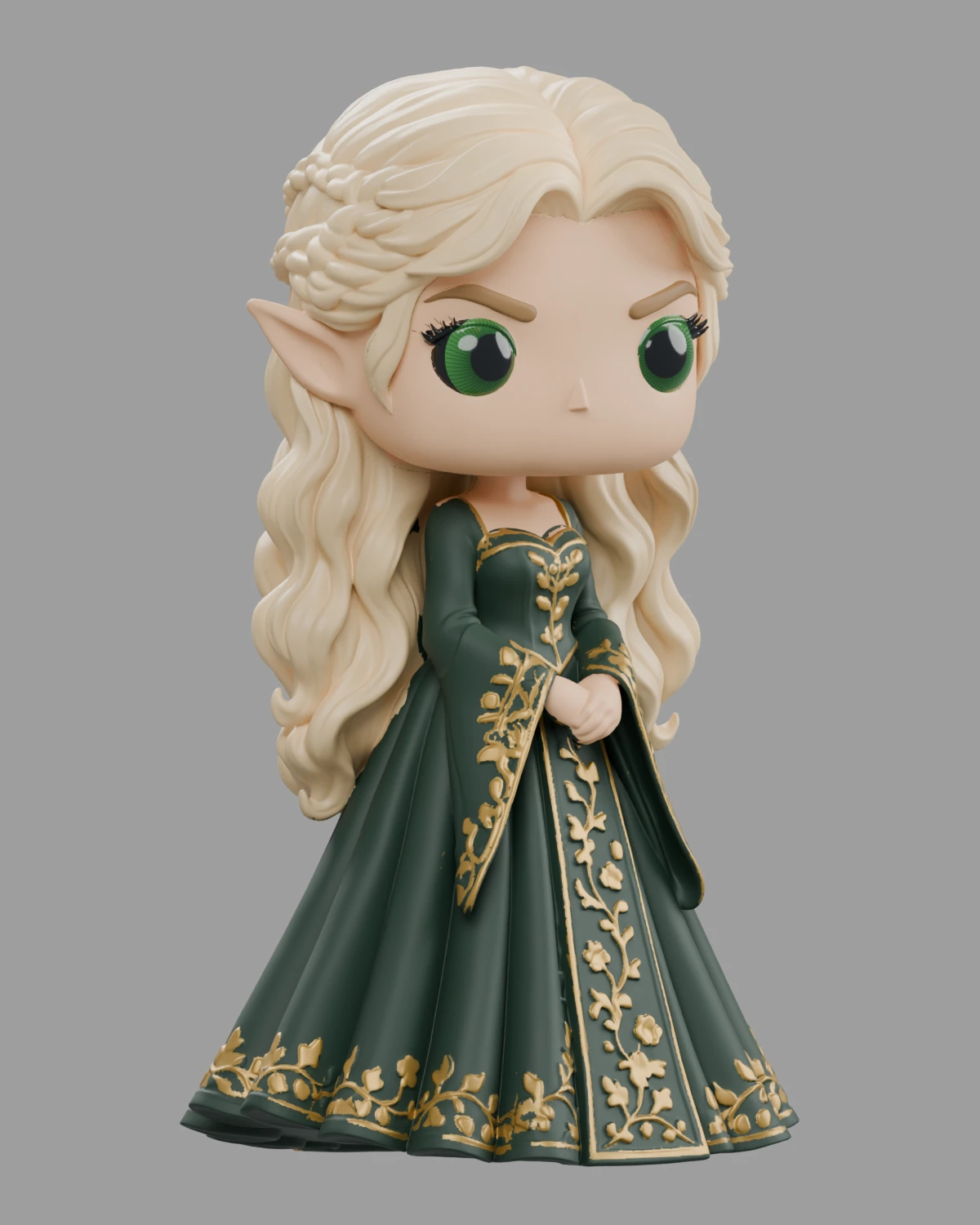 Everlayne · Grün-goldenes Kleid · Ansicht 2