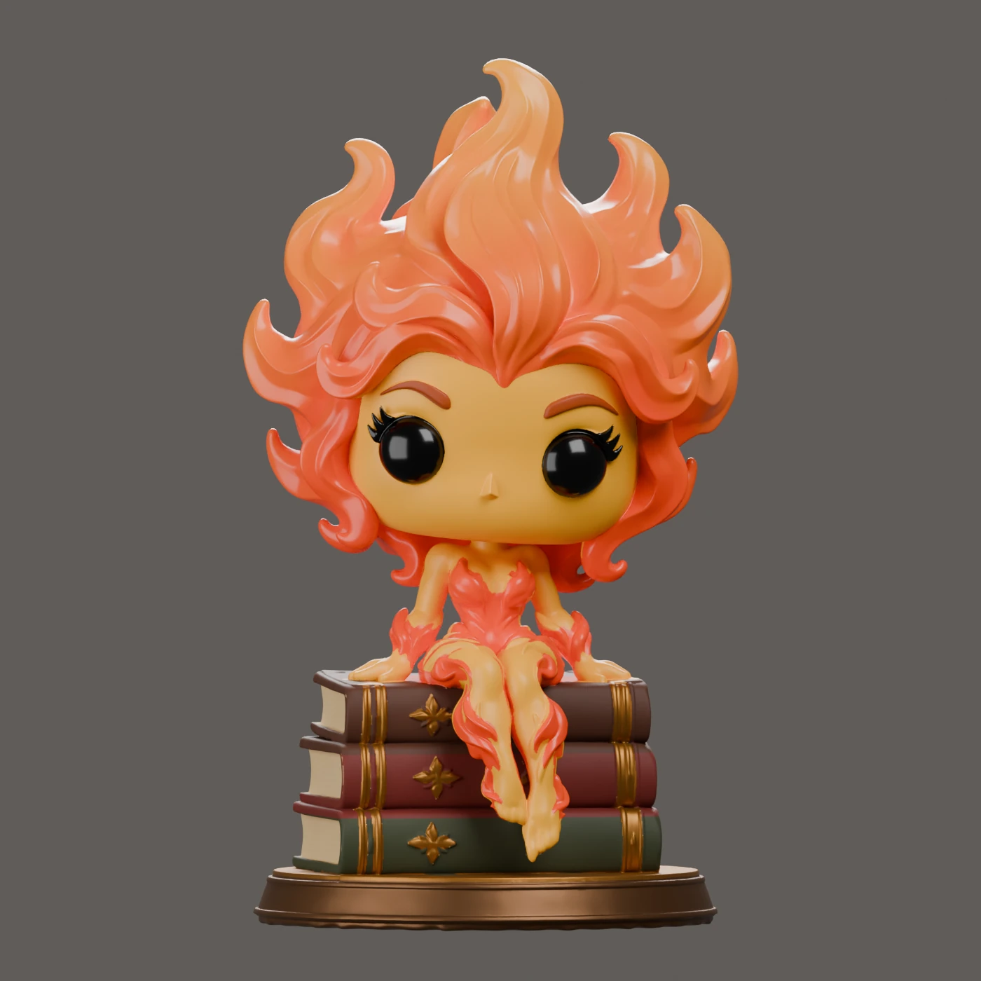 Lehabah · Flammen und Bücher im Funko-Stil · Ansicht 1