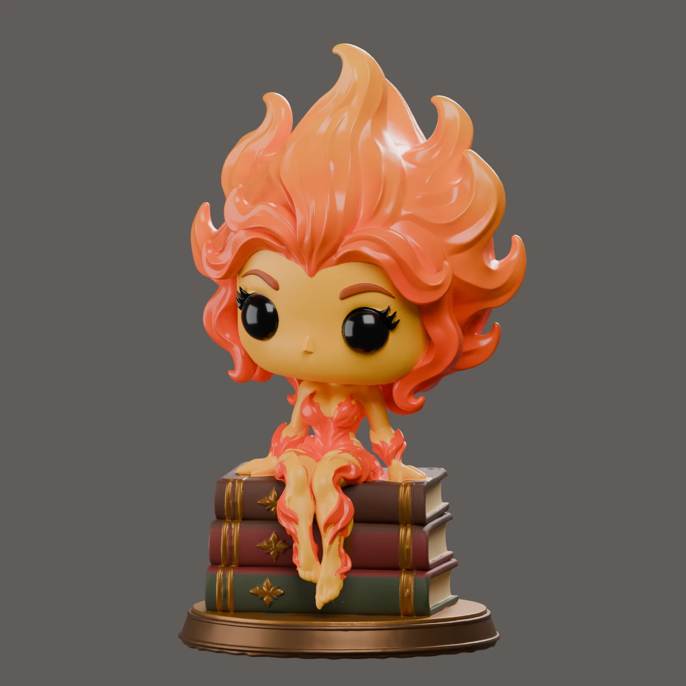 Lehabah · Flammen und Bücher im Funko-Stil · Ansicht 2