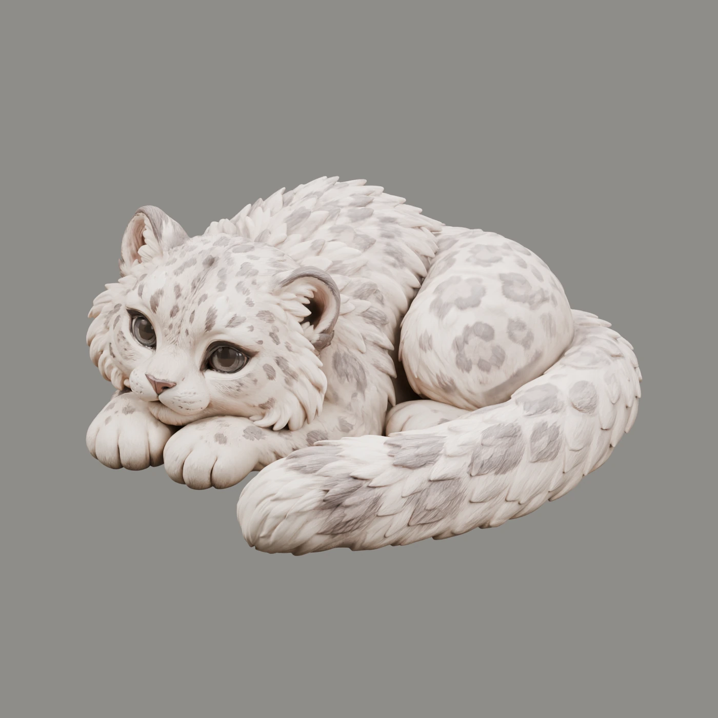 Geisterleopard · Ruhepause · Ansicht 2