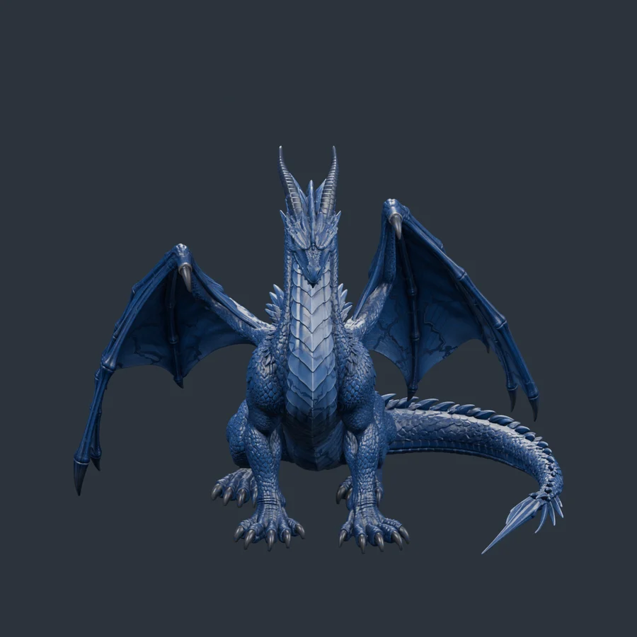 Sgaeyl · the blue dragon · 3D