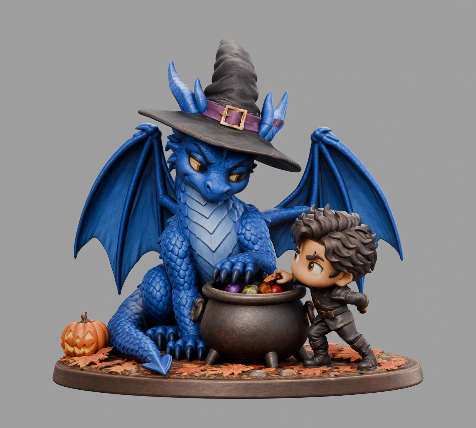 Sgaeyl · Caldero de Halloween · Vista en color del modelo 3D · vista 1