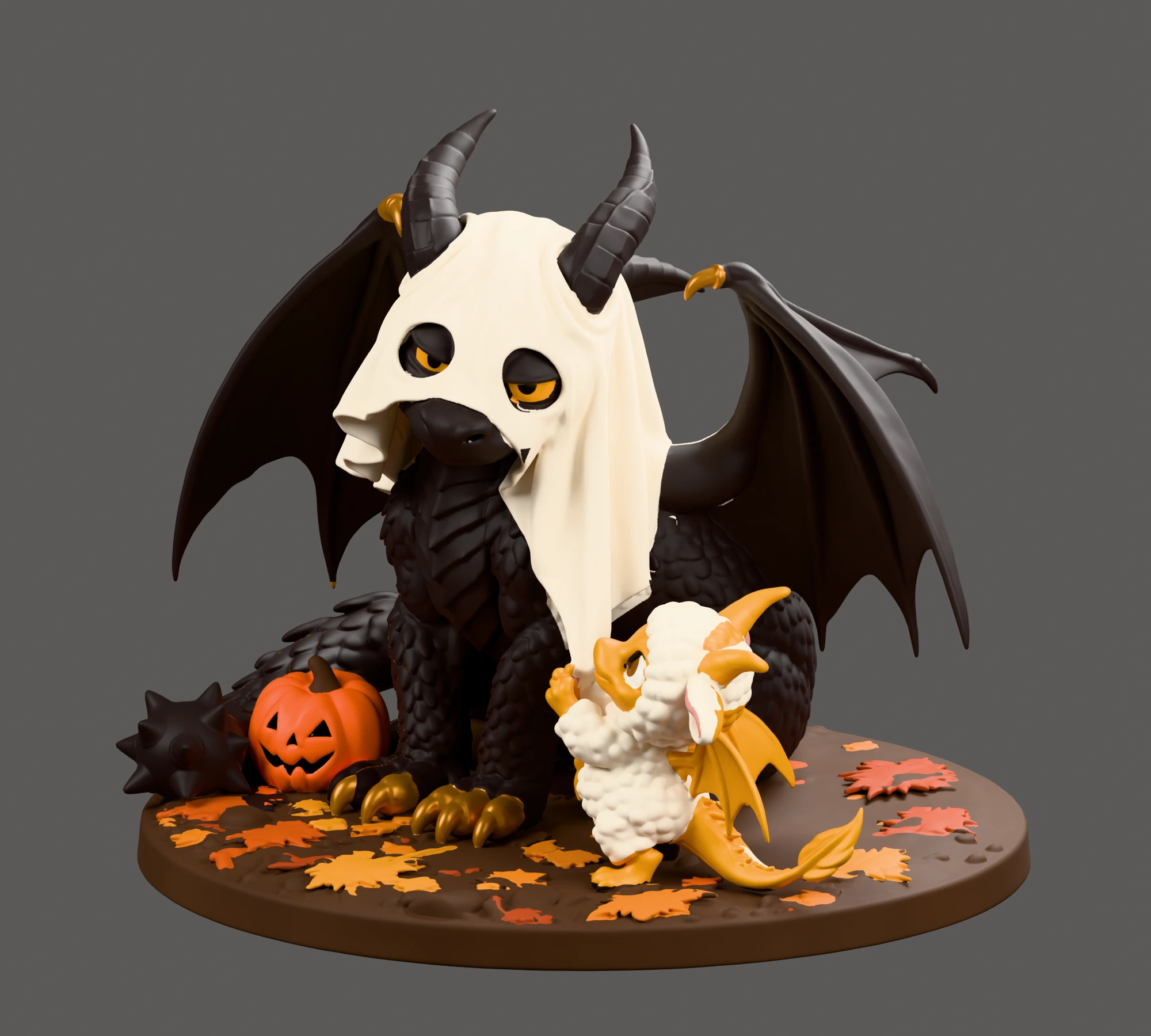 Tairn e Andarna · Halloween · Anteprima a colori del modello 3D · vista 1