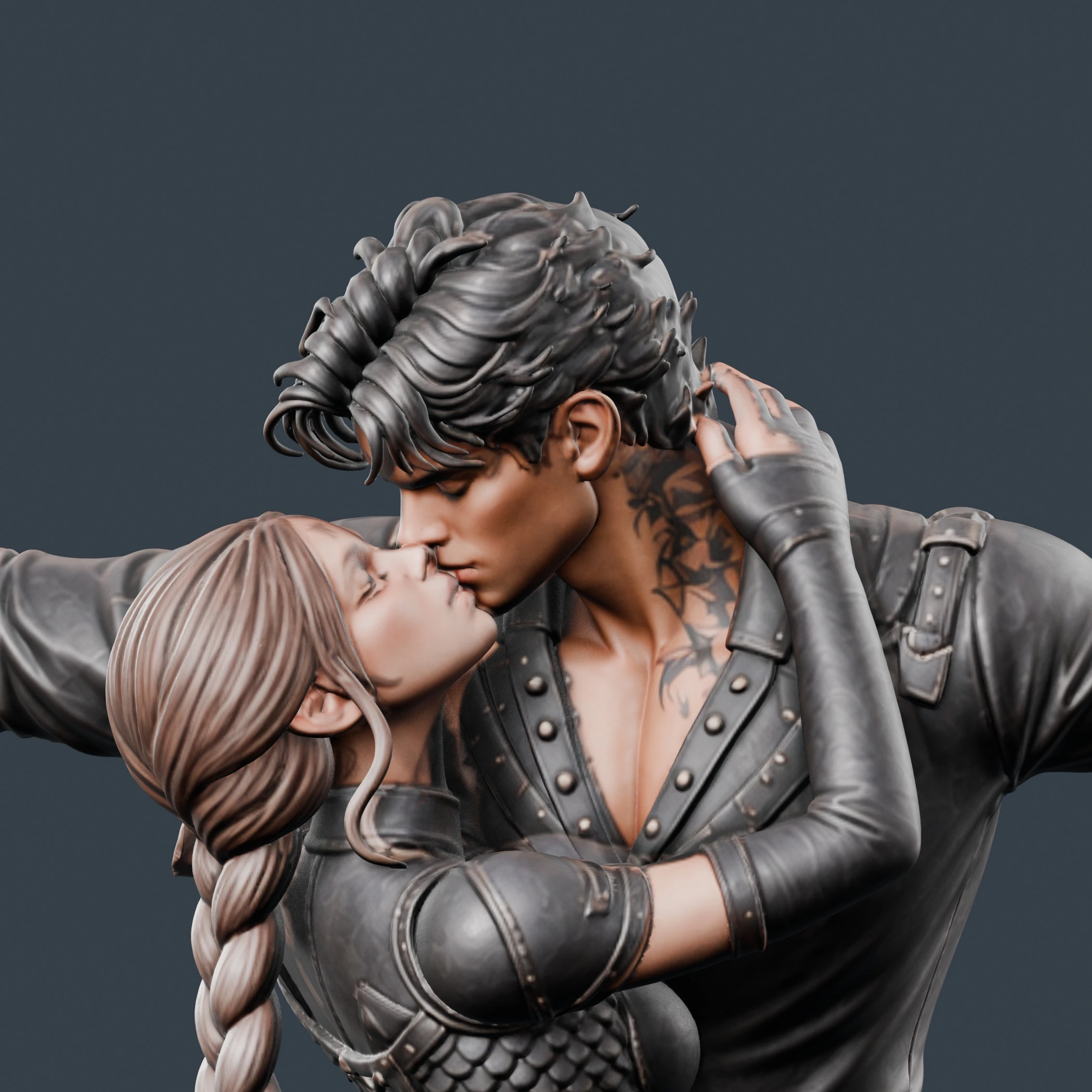 Violet und Xaden · Kuss mit offenen Armen · Ansicht 11