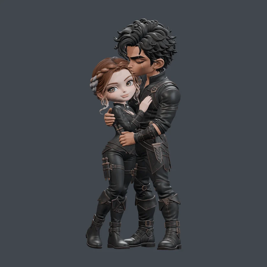 Violet & Xaden · a quiet kiss · 3D